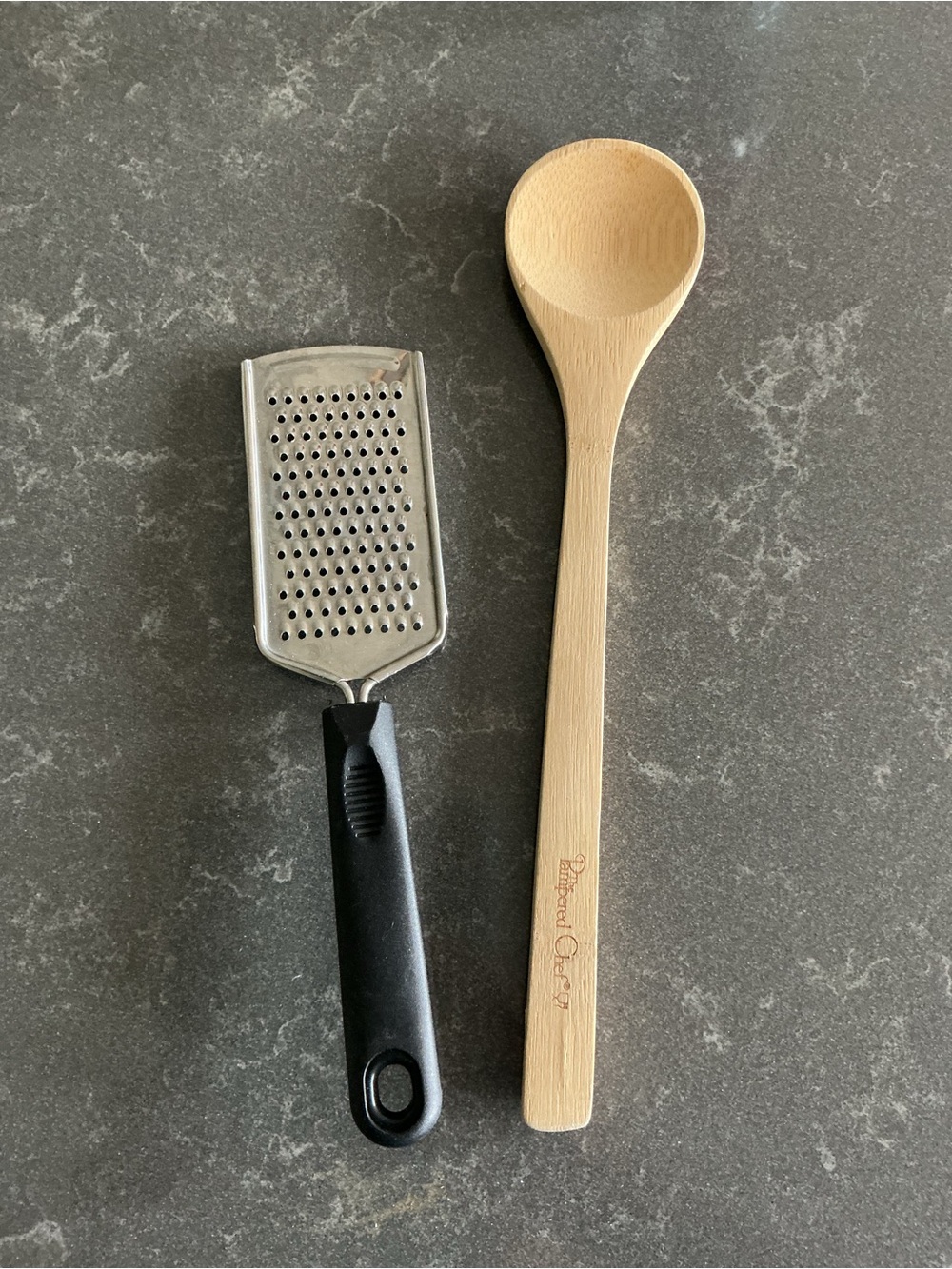 Pampered Chef Wooden Mixing Spoon and Cheese Shredder/Grater (not PChef)
